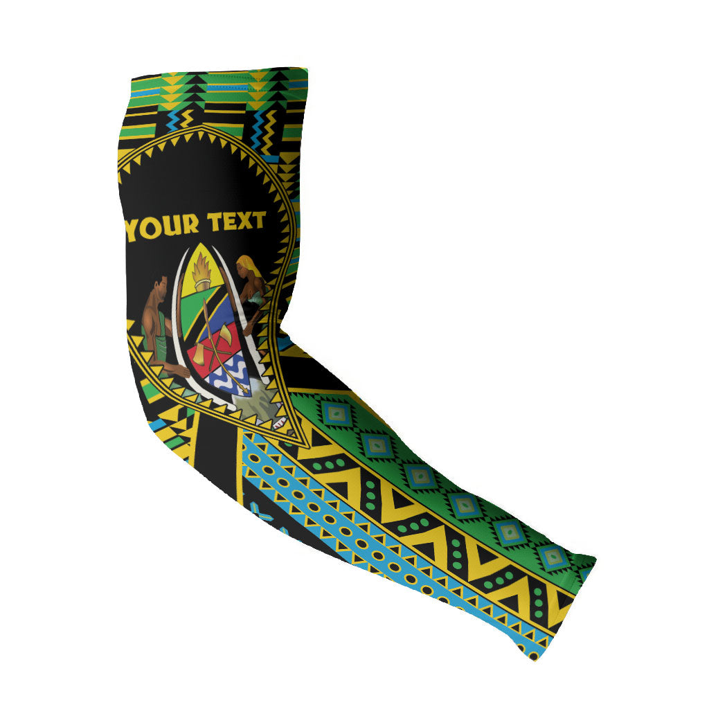 Personalized Tanzania Independence Day Arm Sleeves Uhuru 1963 African Shield Tribal Pattern