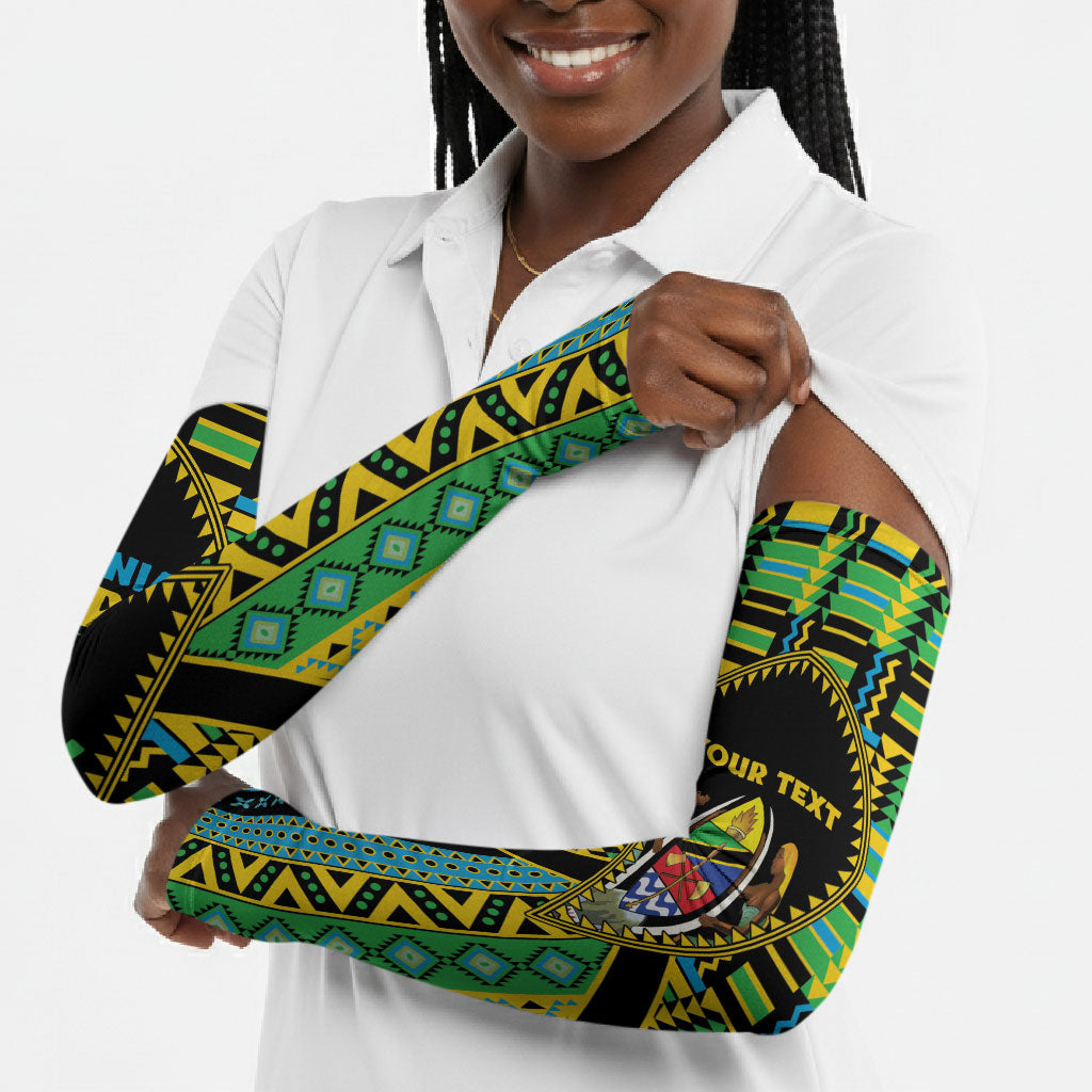 Personalized Tanzania Independence Day Arm Sleeves Uhuru 1963 African Shield Tribal Pattern