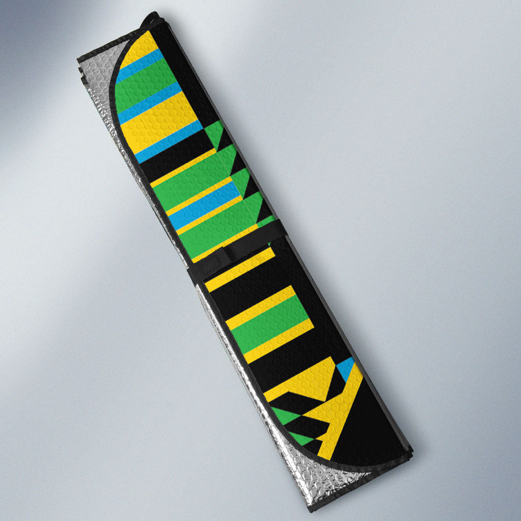 Tanzania Independence Day Auto Sun Shade Uhuru 1963 African Shield Tribal Pattern