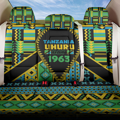 Tanzania Independence Day Back Car Seat Cover Uhuru 1963 African Shield Tribal Pattern