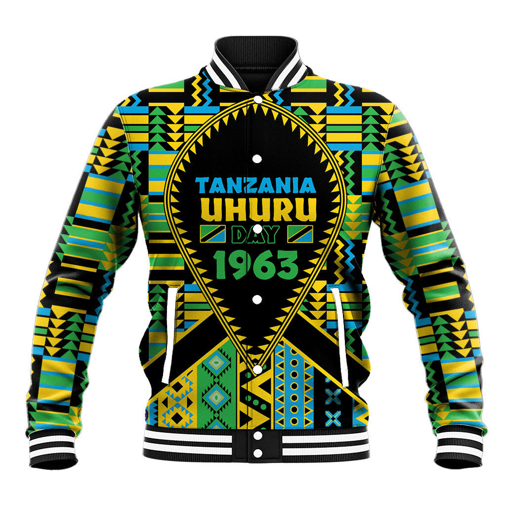 Personalized Tanzania Independence Day Baseball Jacket Uhuru 1963 African Shield Tribal Pattern