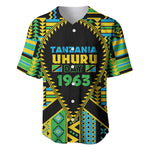 Personalized Tanzania Independence Day Baseball Jersey Uhuru 1963 African Shield Tribal Pattern