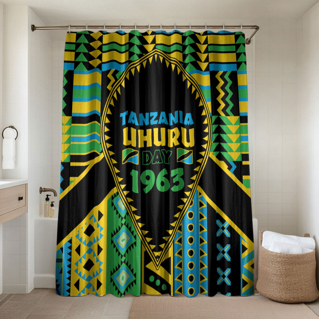 Tanzania Independence Day Bathroom Set Uhuru 1963 African Shield Tribal Pattern