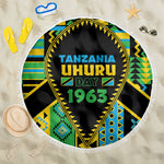 Tanzania Independence Day Beach Blanket Uhuru 1963 African Shield Tribal Pattern