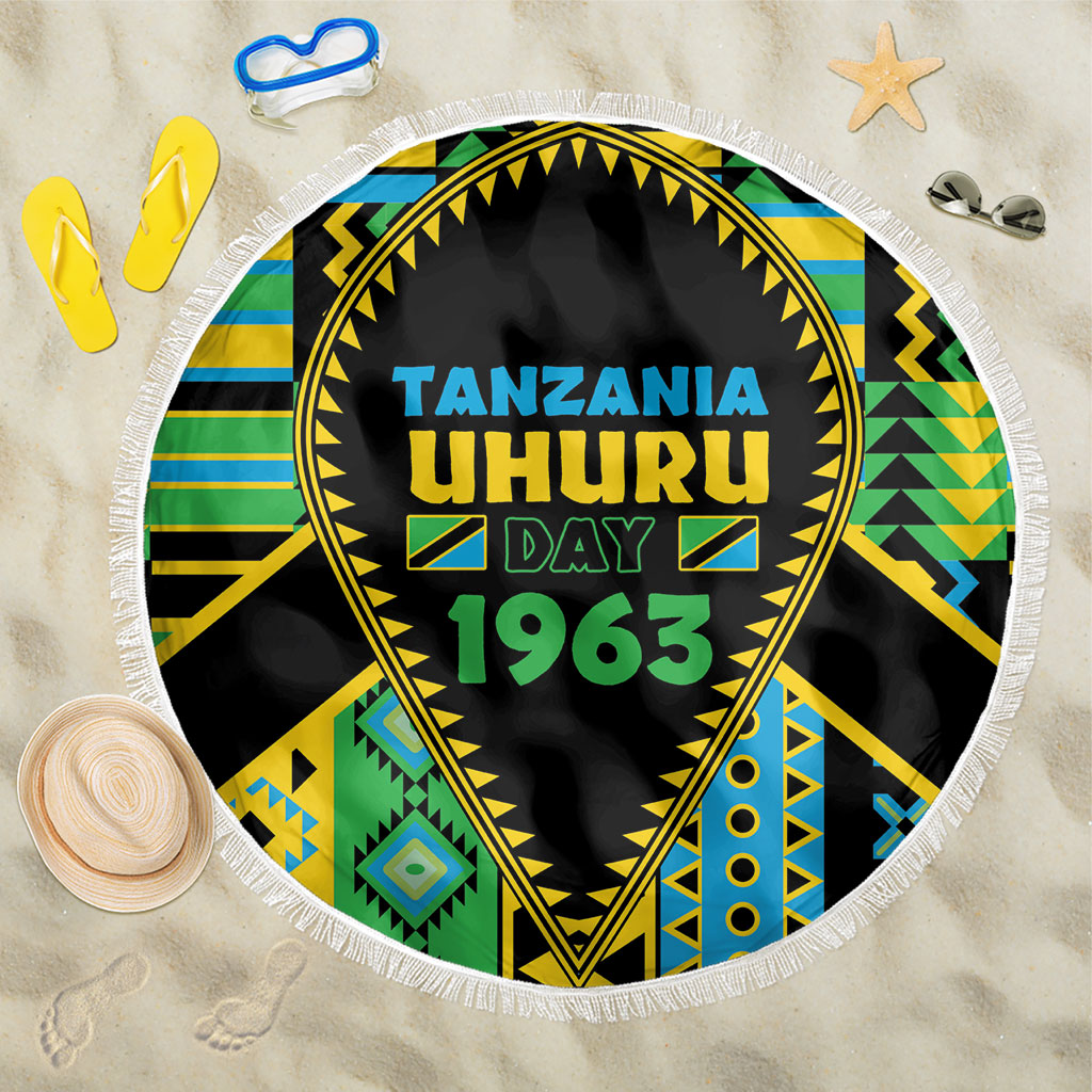 Tanzania Independence Day Beach Blanket Uhuru 1963 African Shield Tribal Pattern