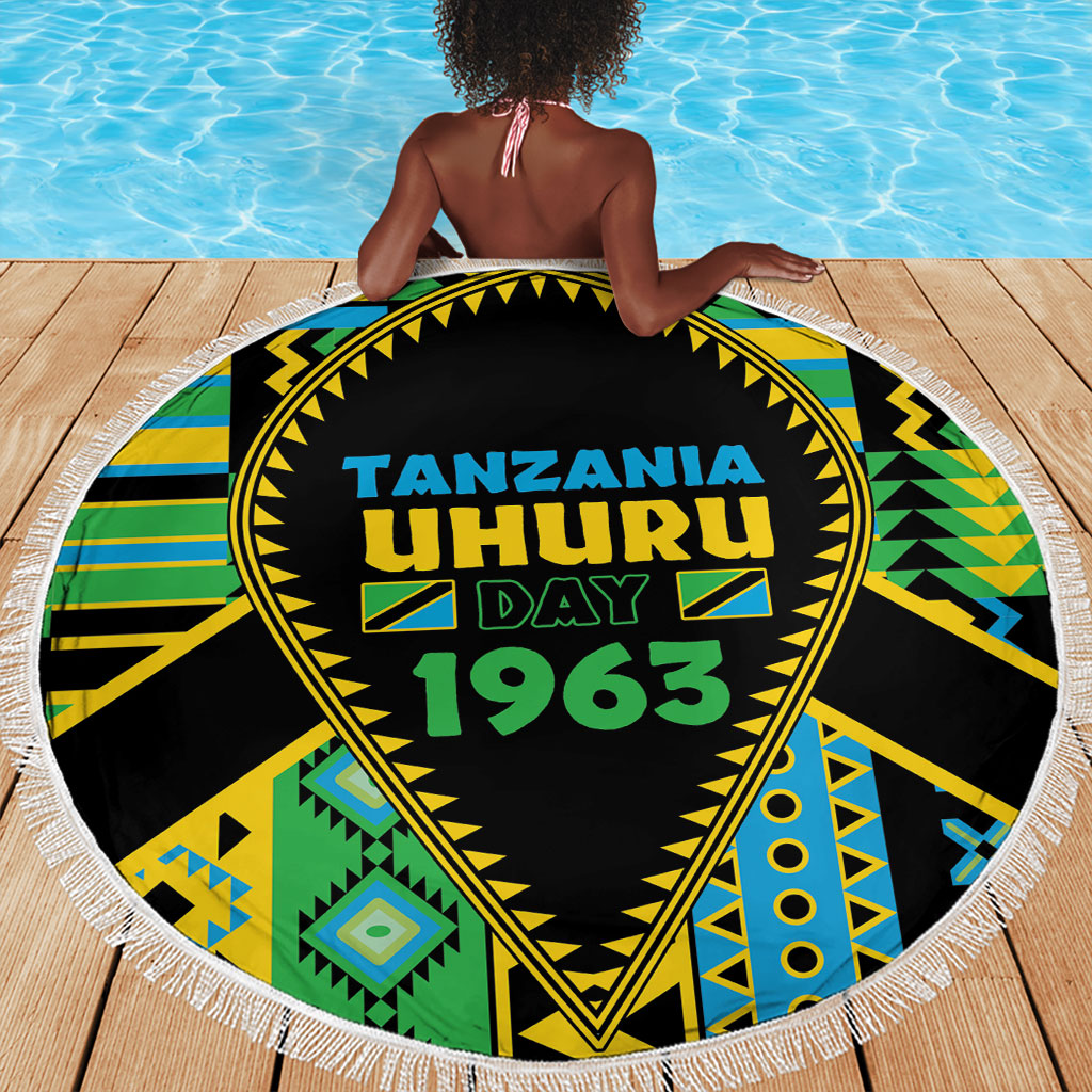 Tanzania Independence Day Beach Blanket Uhuru 1963 African Shield Tribal Pattern