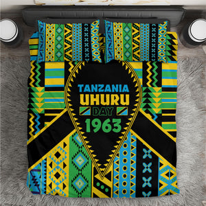 Tanzania Independence Day Bedding Set Uhuru 1963 African Shield Tribal Pattern
