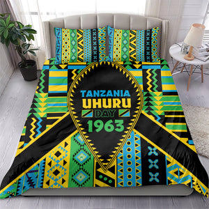 Tanzania Independence Day Bedding Set Uhuru 1963 African Shield Tribal Pattern