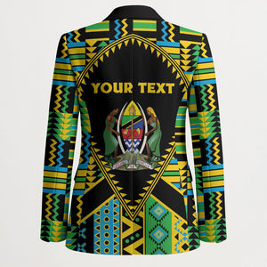 Personalized Tanzania Independence Day Blazer Uhuru 1963 African Shield Tribal Pattern