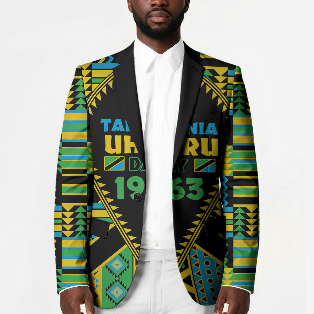 Personalized Tanzania Independence Day Blazer Uhuru 1963 African Shield Tribal Pattern
