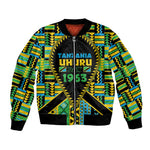 Personalized Tanzania Independence Day Bomber Jacket Uhuru 1963 African Shield Tribal Pattern