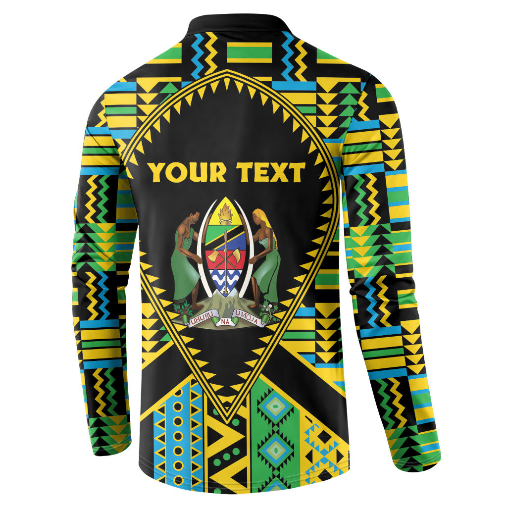Personalized Tanzania Independence Day Button Sweatshirt Uhuru 1963 African Shield Tribal Pattern