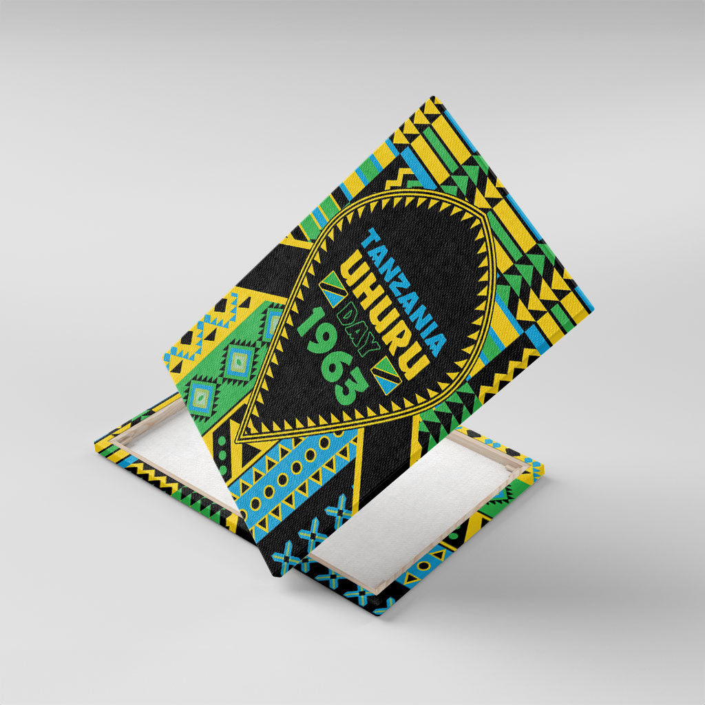 Tanzania Independence Day Canvas Wall Art Uhuru 1963 African Shield Tribal Pattern