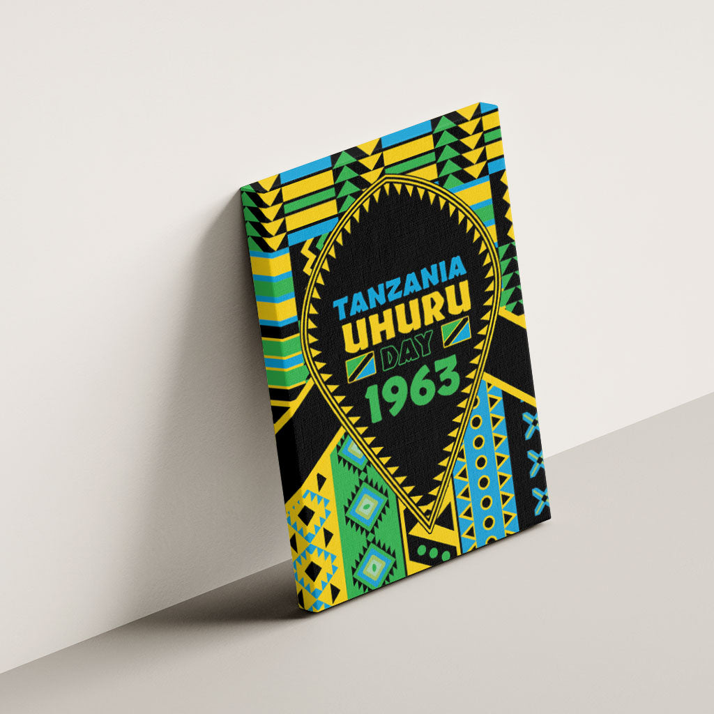 Tanzania Independence Day Canvas Wall Art Uhuru 1963 African Shield Tribal Pattern