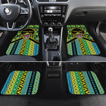Personalized Tanzania Independence Day Car Mats Uhuru 1963 African Shield Tribal Pattern