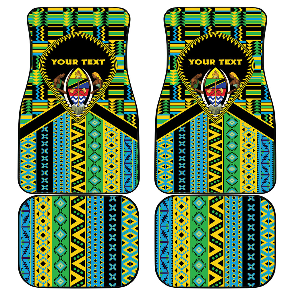 Personalized Tanzania Independence Day Car Mats Uhuru 1963 African Shield Tribal Pattern