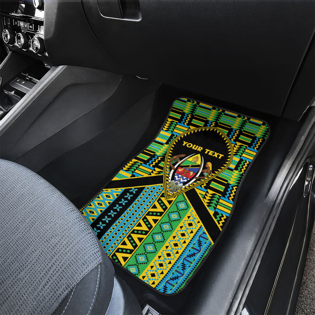 Personalized Tanzania Independence Day Car Mats Uhuru 1963 African Shield Tribal Pattern