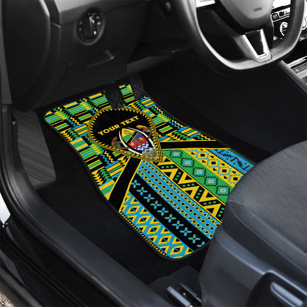 Personalized Tanzania Independence Day Car Mats Uhuru 1963 African Shield Tribal Pattern