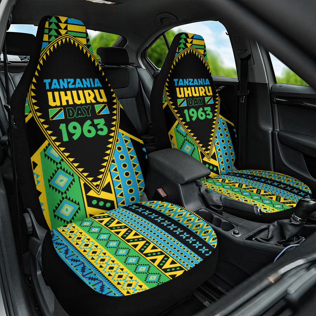 Tanzania Independence Day Car Seat Cover Uhuru 1963 African Shield Tribal Pattern