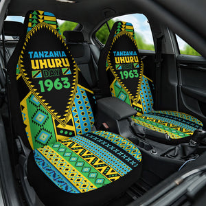 Tanzania Independence Day Car Seat Cover Uhuru 1963 African Shield Tribal Pattern