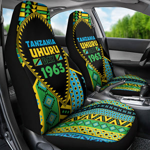 Tanzania Independence Day Car Seat Cover Uhuru 1963 African Shield Tribal Pattern