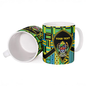 Personalized Tanzania Independence Day Ceramic Mug Uhuru 1963 African Shield Tribal Pattern