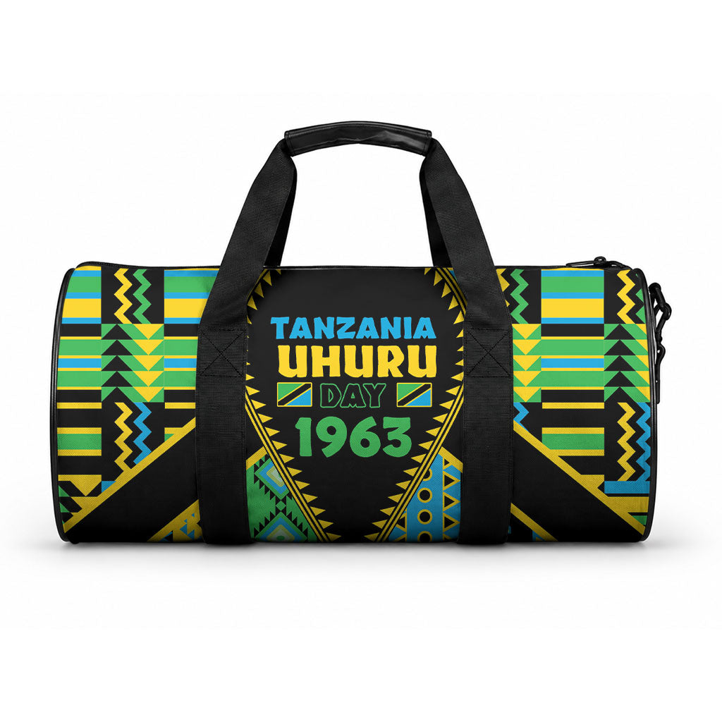 Tanzania Independence Day Duffle Bag Uhuru 1963 African Shield Tribal Pattern