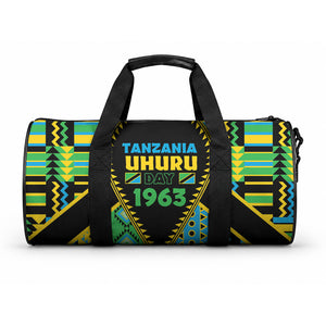 Tanzania Independence Day Duffle Bag Uhuru 1963 African Shield Tribal Pattern