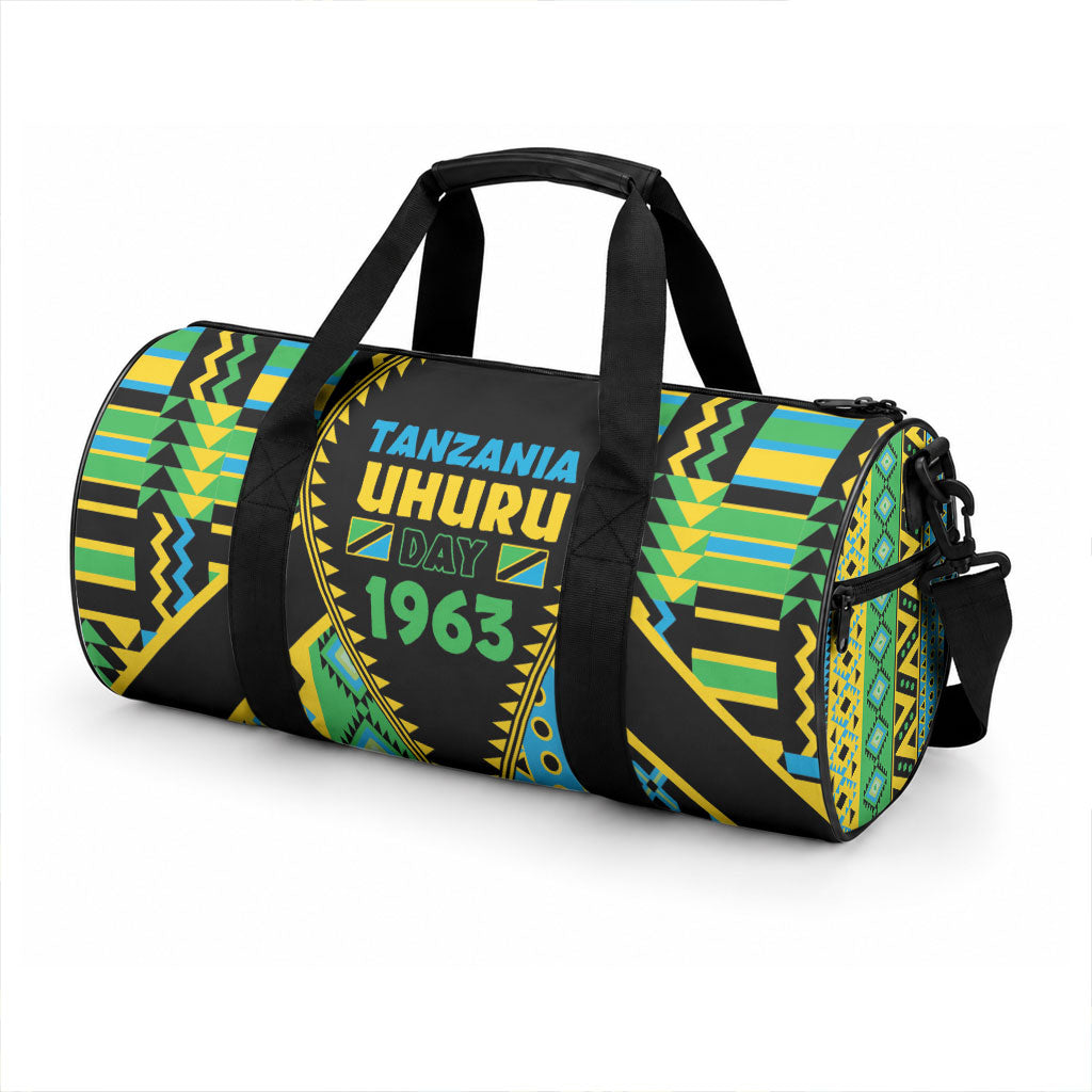Tanzania Independence Day Duffle Bag Uhuru 1963 African Shield Tribal Pattern
