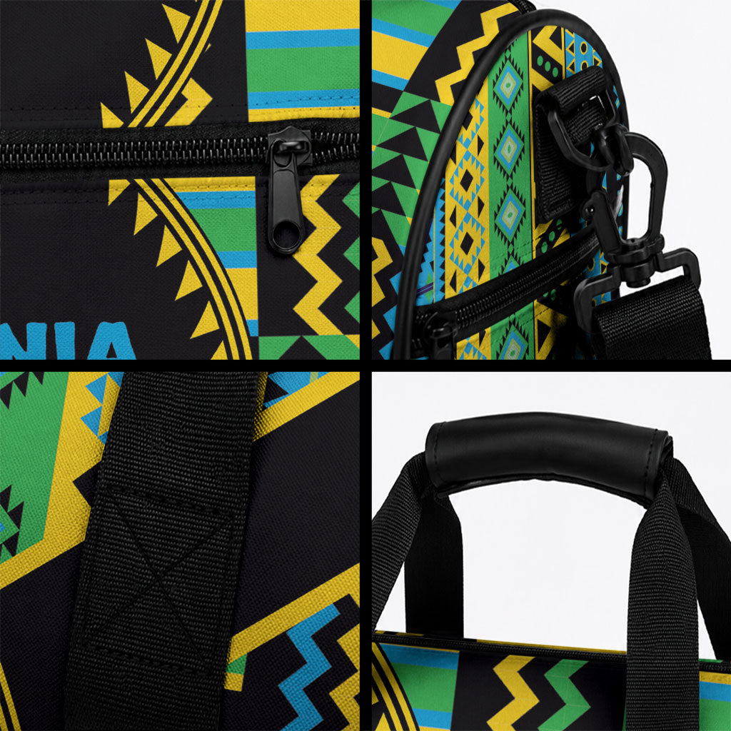 Tanzania Independence Day Duffle Bag Uhuru 1963 African Shield Tribal Pattern