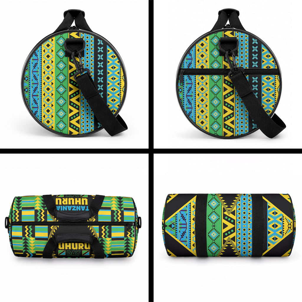 Tanzania Independence Day Duffle Bag Uhuru 1963 African Shield Tribal Pattern