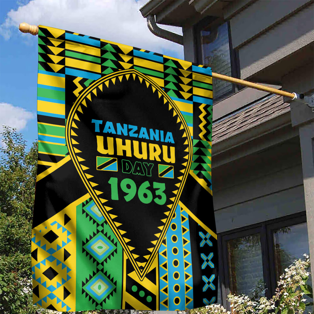 Tanzania Independence Day Garden Flag Uhuru 1963 African Shield Tribal Pattern
