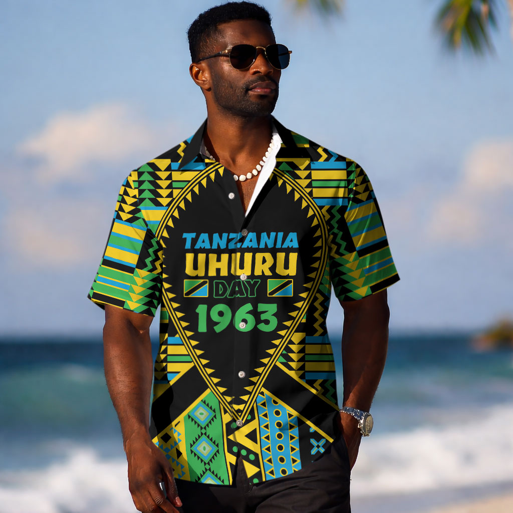 Personalized Tanzania Independence Day Hawaiian Shirt Uhuru 1963 African Shield Tribal Pattern