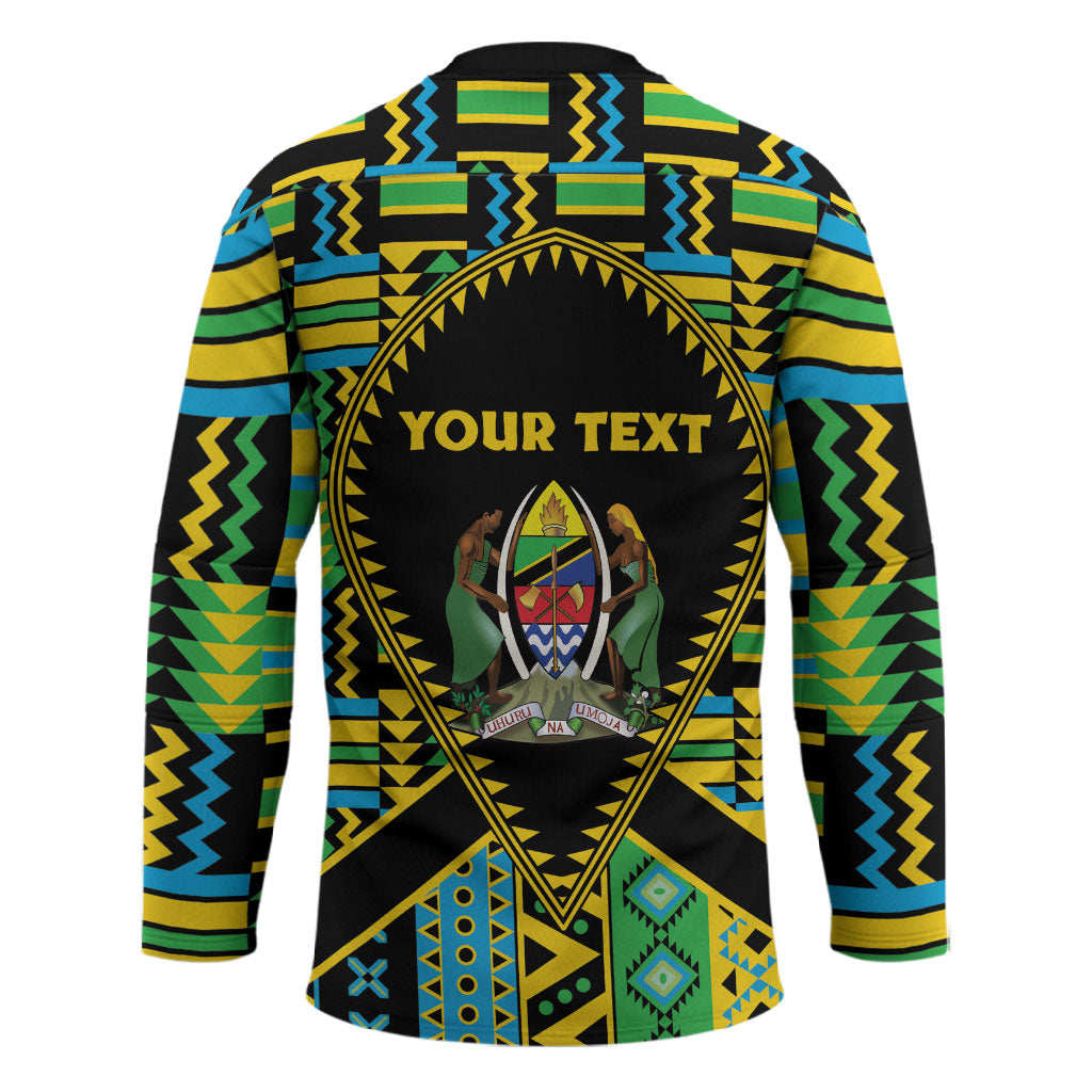 Personalized Tanzania Independence Day Hockey Jersey Uhuru 1963 African Shield Tribal Pattern