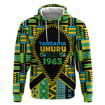 Personalized Tanzania Independence Day Hoodie Uhuru 1963 African Shield Tribal Pattern