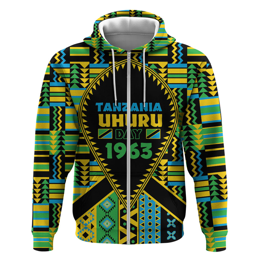 Personalized Tanzania Independence Day Hoodie Uhuru 1963 African Shield Tribal Pattern