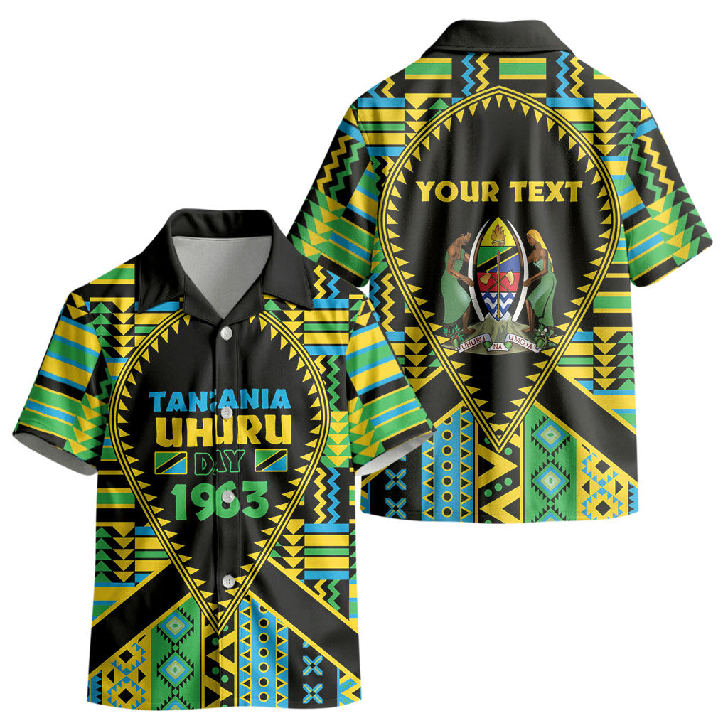 Personalized Tanzania Independence Day Kid Hawaiian Shirt Uhuru 1963 African Shield Tribal Pattern