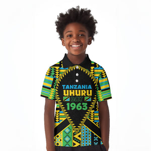 Personalized Tanzania Independence Day Kid Polo Shirt Uhuru 1963 African Shield Tribal Pattern