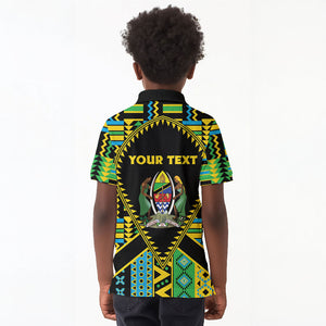 Personalized Tanzania Independence Day Kid Polo Shirt Uhuru 1963 African Shield Tribal Pattern