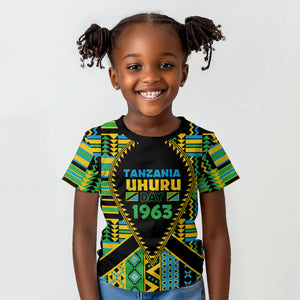 Personalized Tanzania Independence Day Kid T shirt Uhuru 1963 African Shield Tribal Pattern