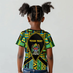 Personalized Tanzania Independence Day Kid T shirt Uhuru 1963 African Shield Tribal Pattern