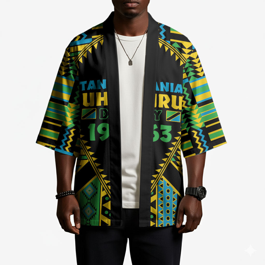 Personalized Tanzania Independence Day Kimono Uhuru 1963 African Shield Tribal Pattern