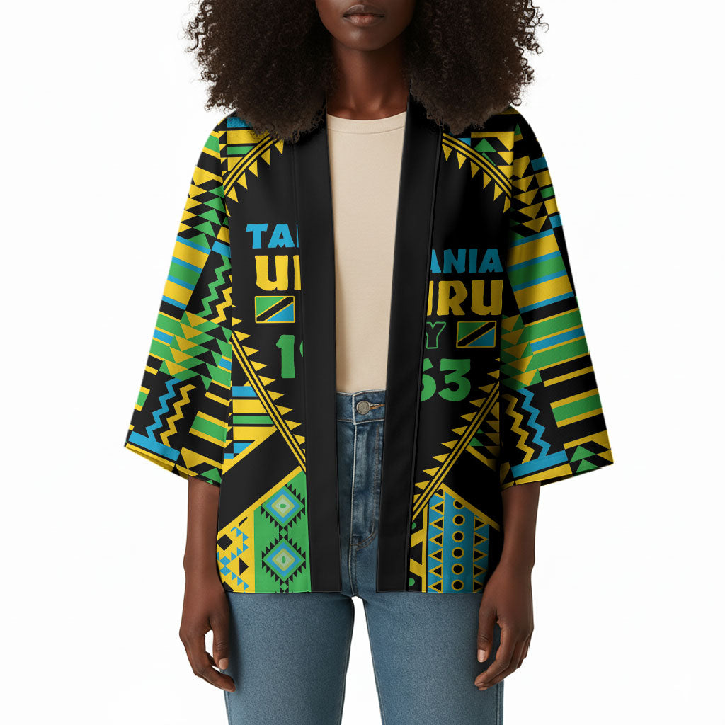 Personalized Tanzania Independence Day Kimono Uhuru 1963 African Shield Tribal Pattern