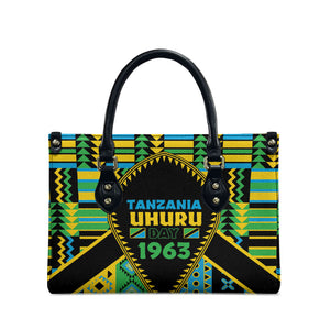 Tanzania Independence Day Leather Bag Uhuru 1963 African Shield Tribal Pattern