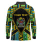 Personalized Tanzania Independence Day Long Sleeve Polo Shirt Uhuru 1963 African Shield Tribal Pattern