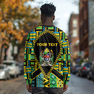 Personalized Tanzania Independence Day Long Sleeve Shirt Uhuru 1963 African Shield Tribal Pattern