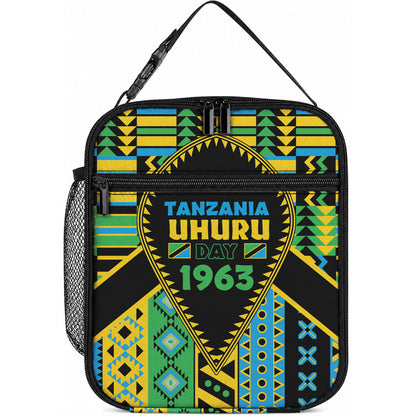 Tanzania Independence Day Lunch Bag Uhuru 1963 African Shield Tribal Pattern
