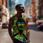 Personalized Tanzania Independence Day Men Tank Top Uhuru 1963 African Shield Tribal Pattern