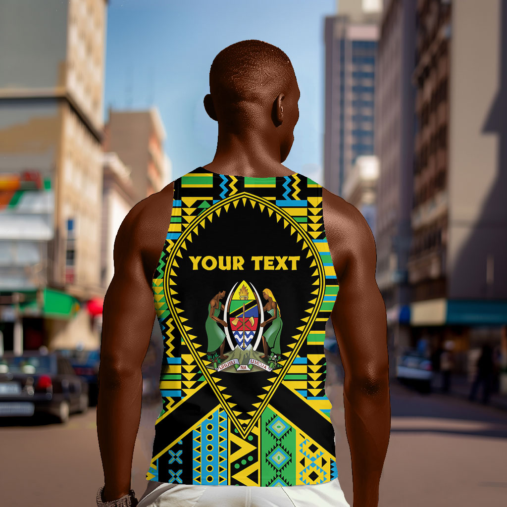 Personalized Tanzania Independence Day Men Tank Top Uhuru 1963 African Shield Tribal Pattern