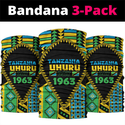 Tanzania Independence Day Neck Gaiter Uhuru 1963 African Shield Tribal Pattern